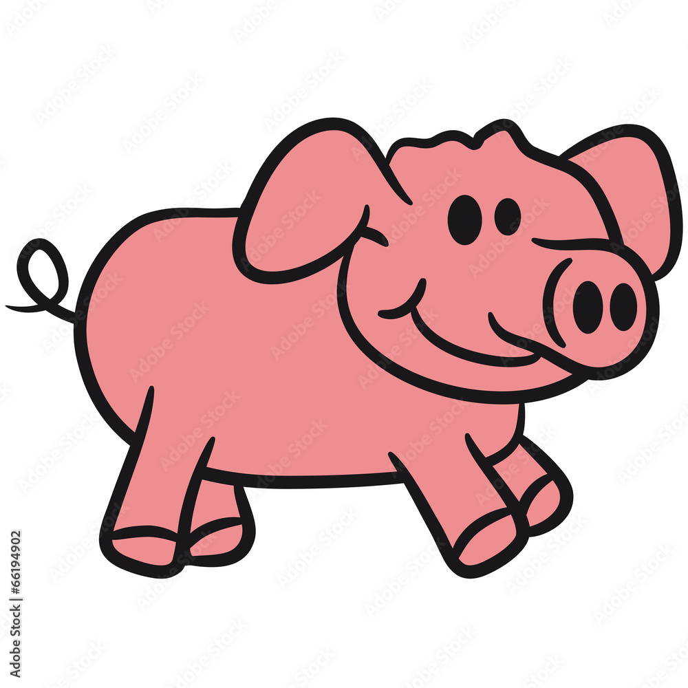 Fototapeta premium Fröhliches Süßes Ferkel Schweinchen