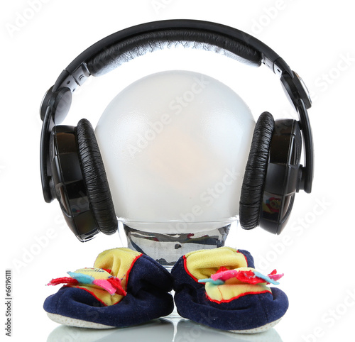 Little martian with headphones