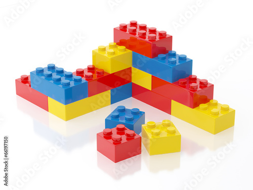 Plastic Brick Wall Toy Illustration Isolated on White Background