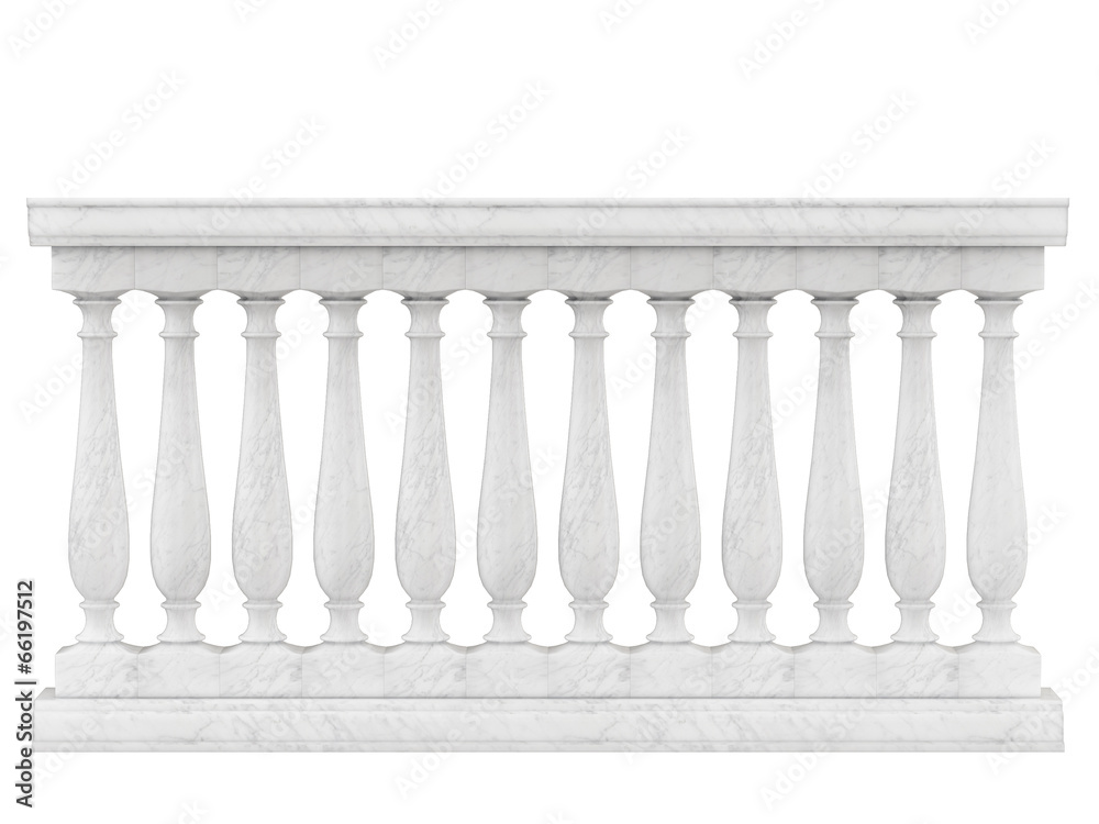Balustrade Pillars Isolated on White background