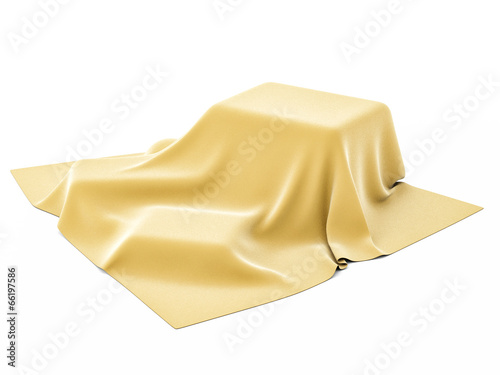 Yellow Cloth Covered Surprise, Isolated on White