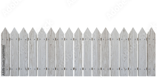 Wooden Fence on White background, Cherry Bleached