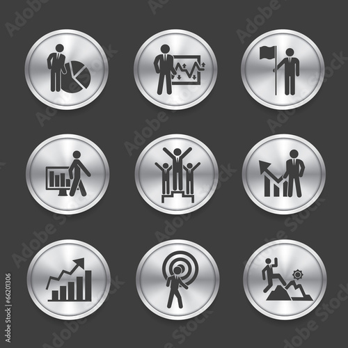 Human resource icons,Silver vector