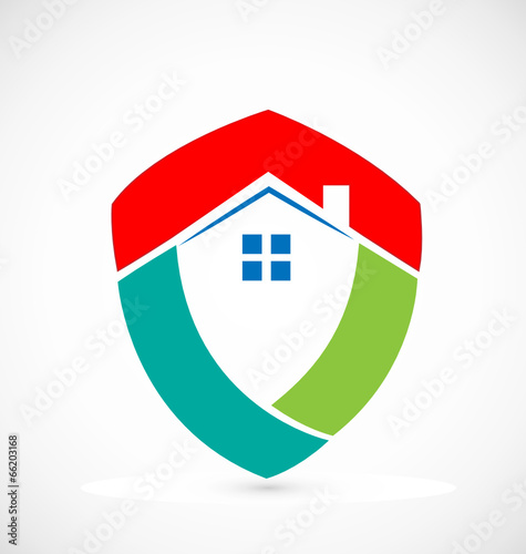 Shield house -Real Estate logo vector