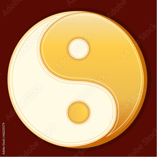 Taoism Symbol, Yin Yang mandala of Tao faith, red background