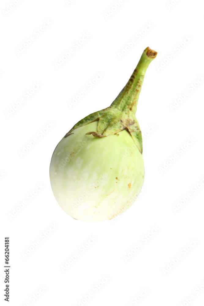 Green aubergine isolated.