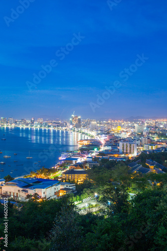 Pattaya - Holiday Nights : Pattaya City twilight time, busy with