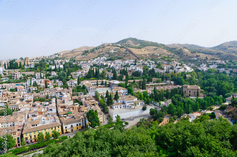 Albayzin district, view from the Palacio de la Alhambra in Grana