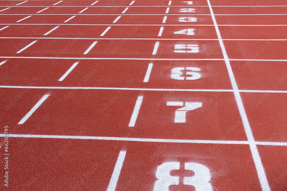 Rubber running tracks with numbers