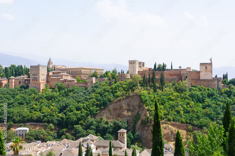 The Palacio de la Alhambra in Granada, Spain