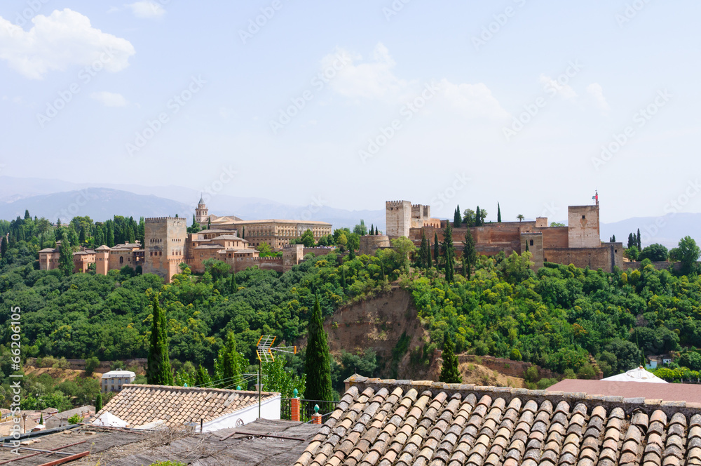 The Palacio de la Alhambra in Granada, Spain