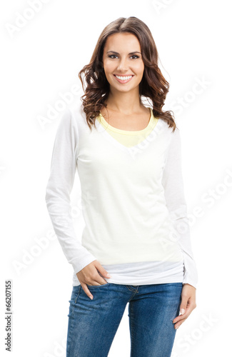Smiling beautiful young woman, isolated