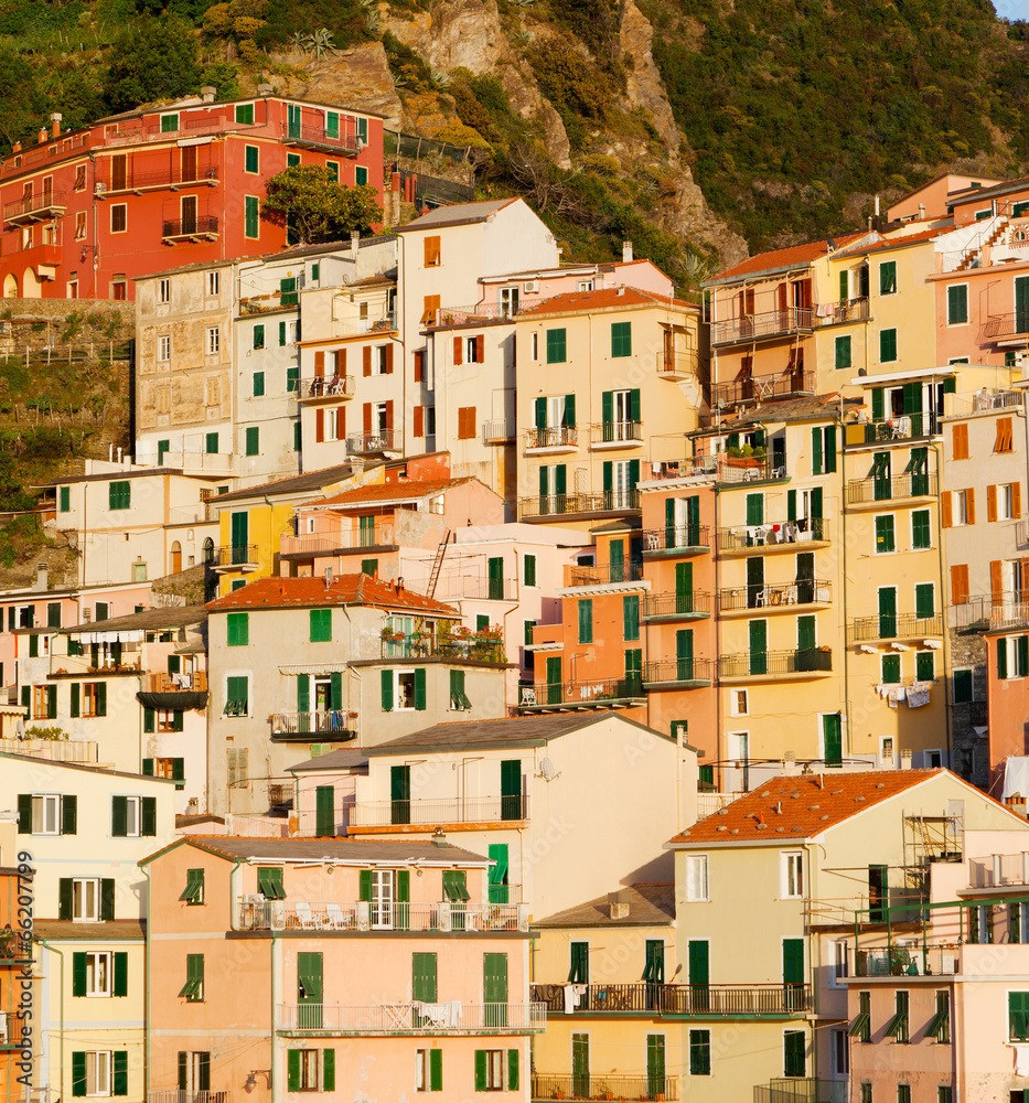 Houses on the rock, Manarola, Italy Houses on the rock, Manarola, Italy