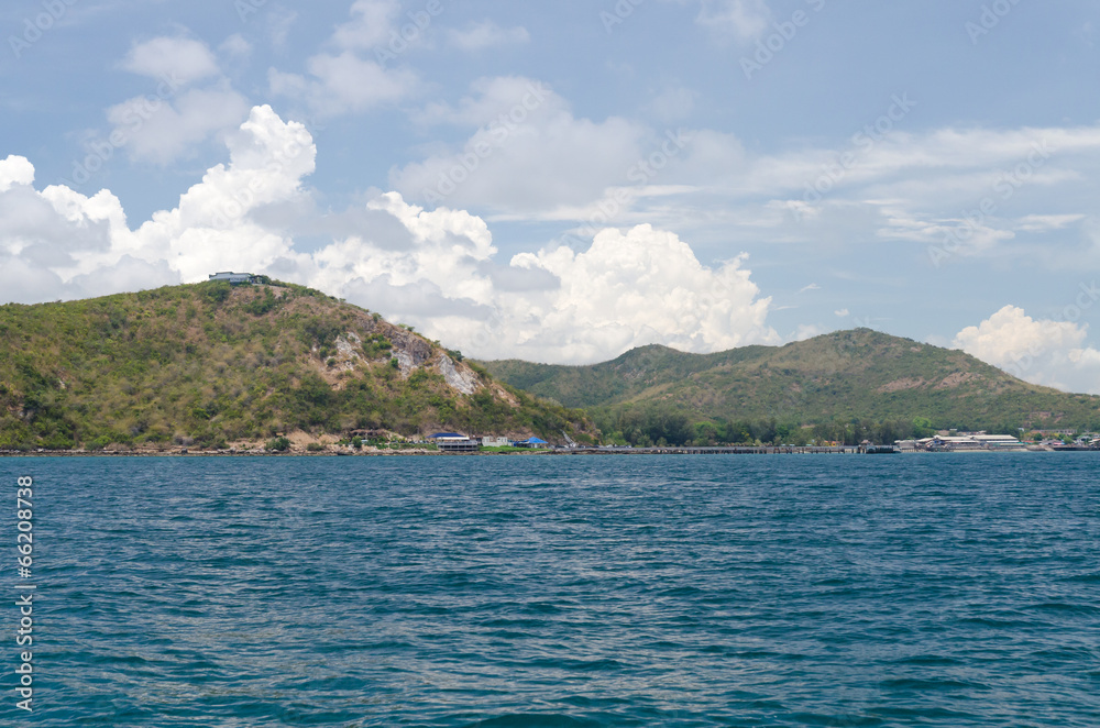 Island and blue water