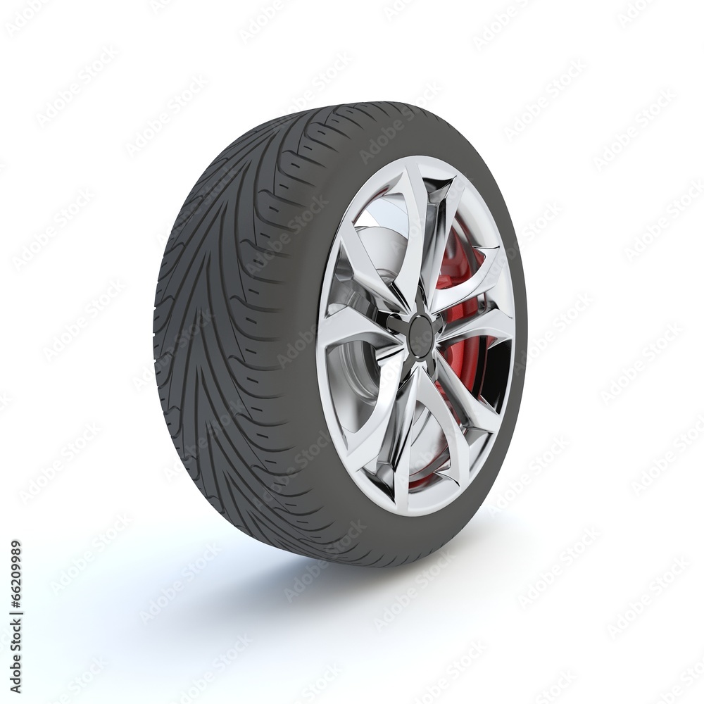 Obraz premium Tire on White Background