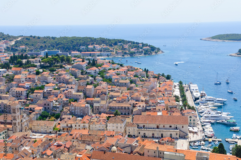 Cityscape of Hvar in Croatia