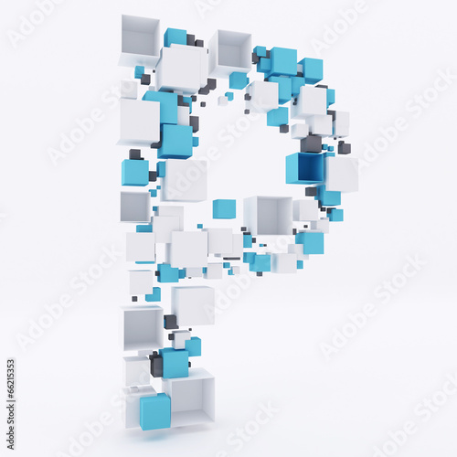 3D letter P build out of cubes