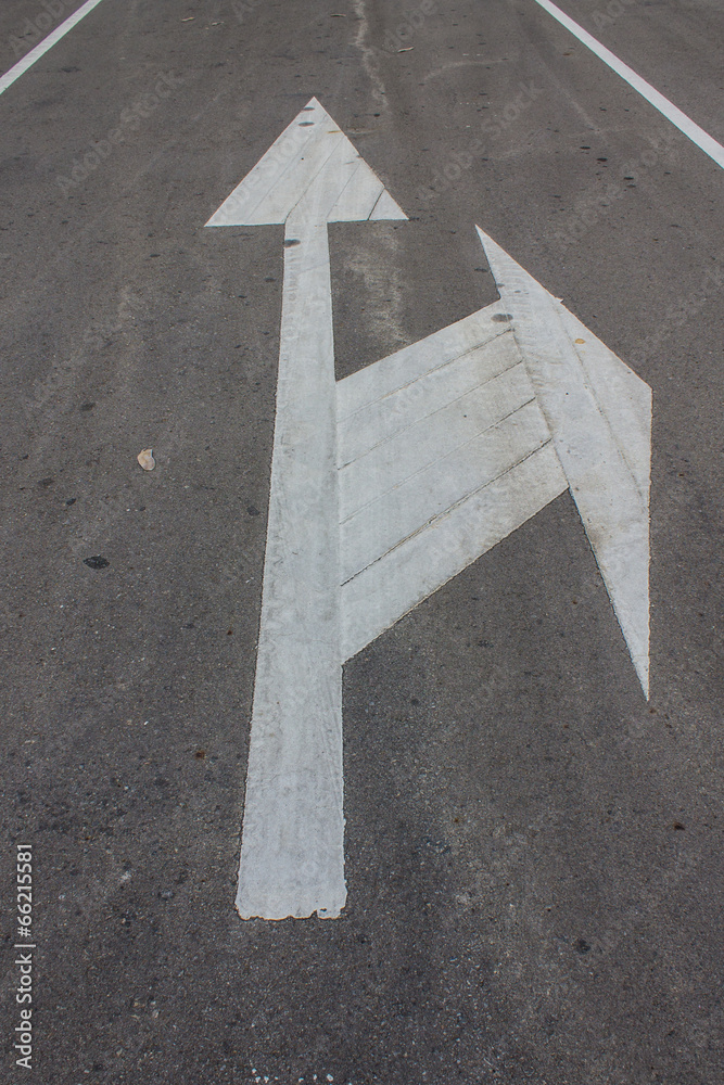 Fototapeta premium Road markings with footpath