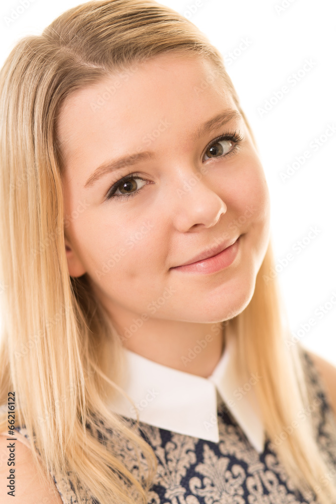 Beautiful Blond Girl With Brown Eyes Beautiful Blond Girl With Brown Eyes