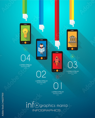 Flat UI design concepts for unique infographics
