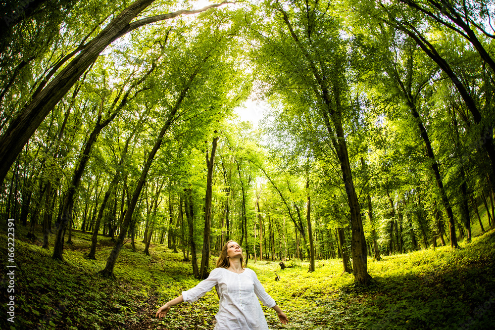 Free Happy Woman Enjoying Nature Free Happy Woman Enjoying Nature