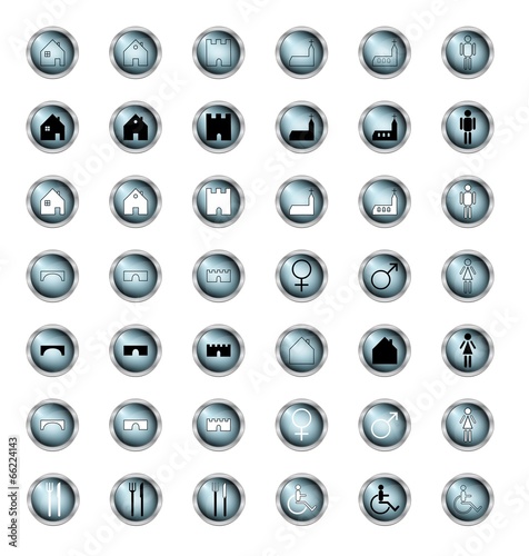 set of icon in buttons