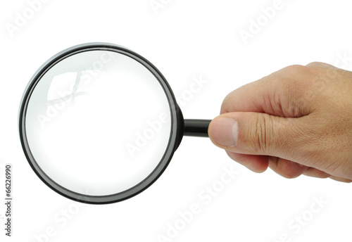 Magnifying glass on white background
