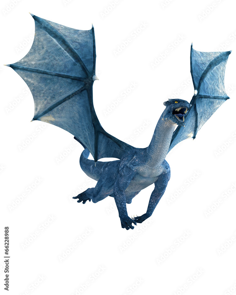 Naklejka premium blue dragon flying