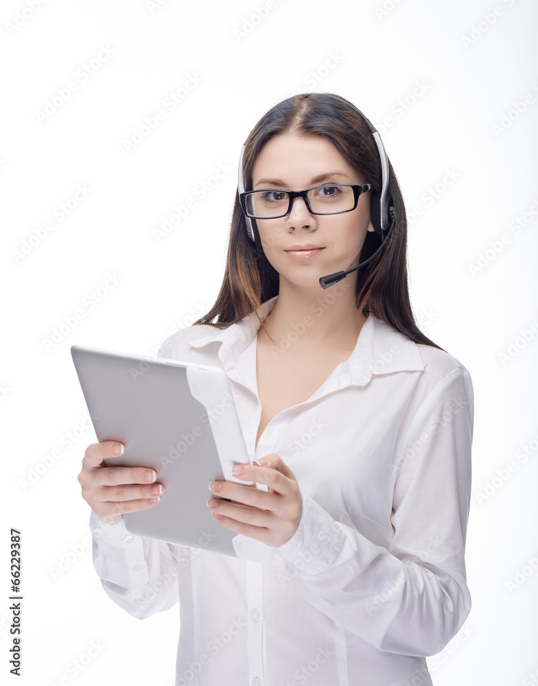 Businesswoman talking on the phone,operator Businesswoman talking on the phone,operator