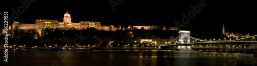 Budapest Buda Castle and the Chain Bridge at night