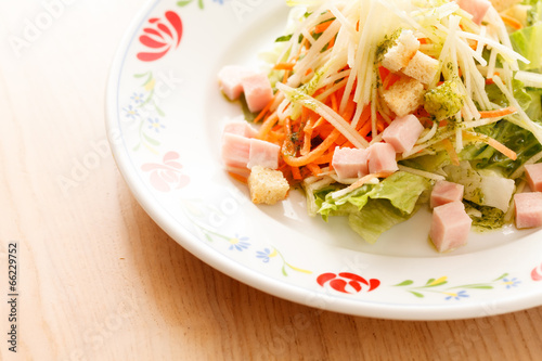 vegetables salad with croutons photo