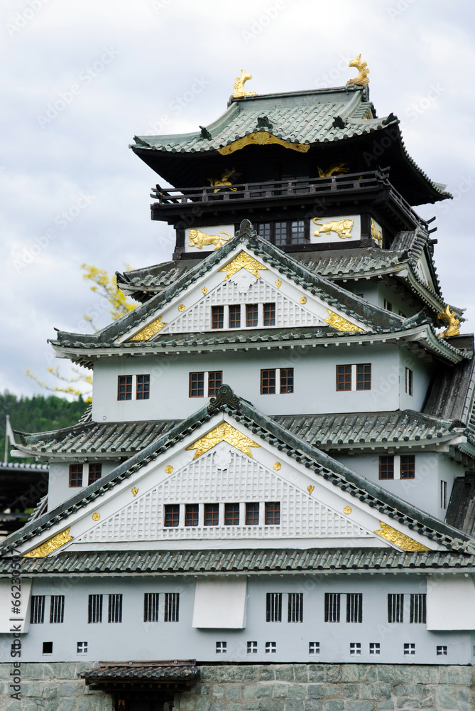 Osaka Castle (Osaka Fortress) in Osaka, Japan, closeup Osaka Castle (Osaka Fortress) in Osaka, Japan, closeup