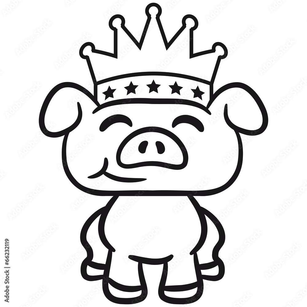 Prinz König Krone Ferkel Schweinchen Prinz König Krone Ferkel Schweinchen