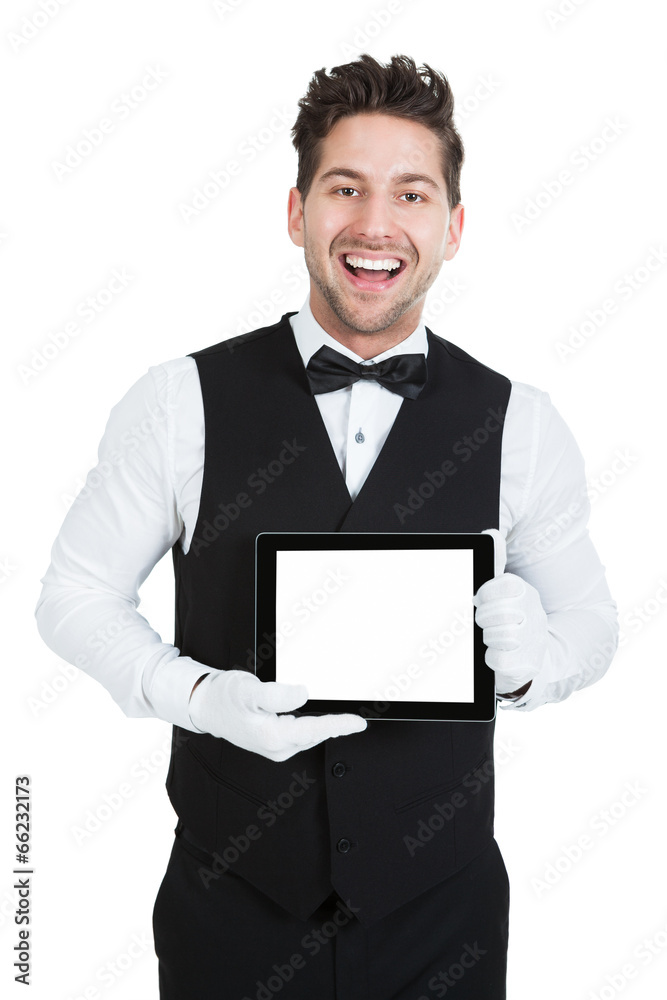 Butler Displaying Digital Tablet Butler Displaying Digital Tablet