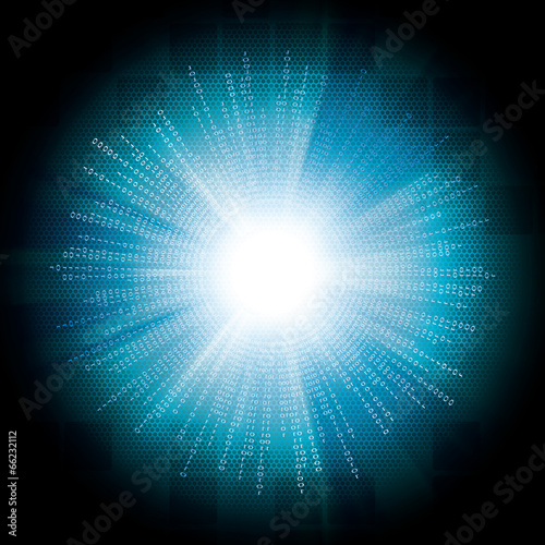 Abstract tech binary blue background
