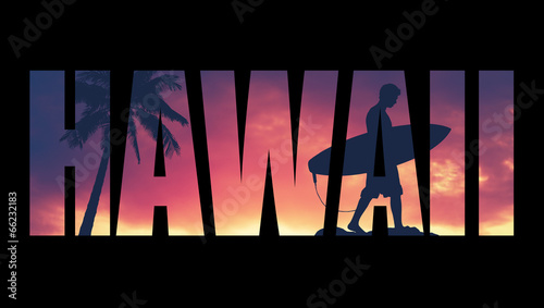 Canvas Print Vintage Filtered Hawaii Postcard