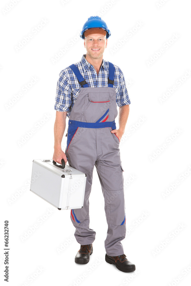 Manual Worker With Toolbox Manual Worker With Toolbox