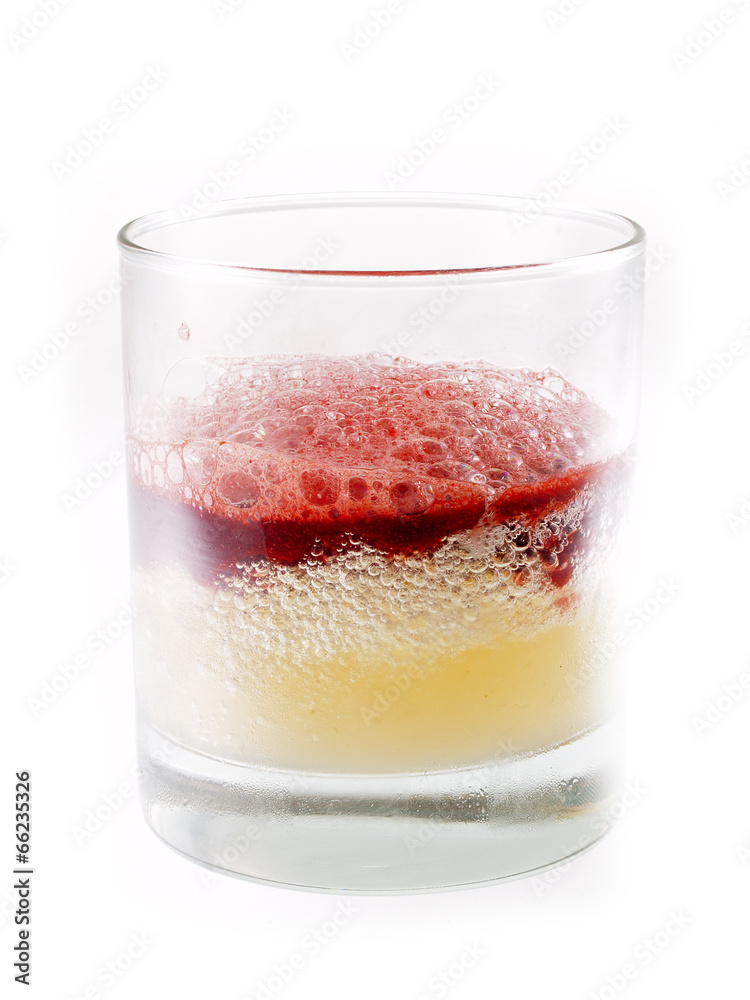 macadamia cream soup with red basil