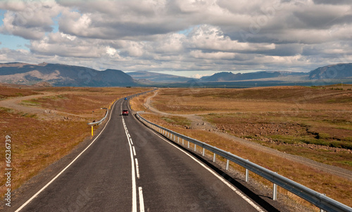 Highway leading out of Reykjavik, Iceland