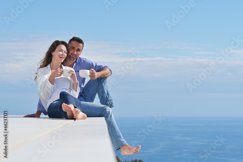 happy young romantic couple have fun relax