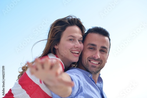 happy young romantic couple have fun relax