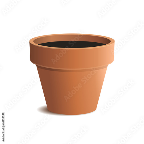 Flower Pot Isolated on White Background. Vector