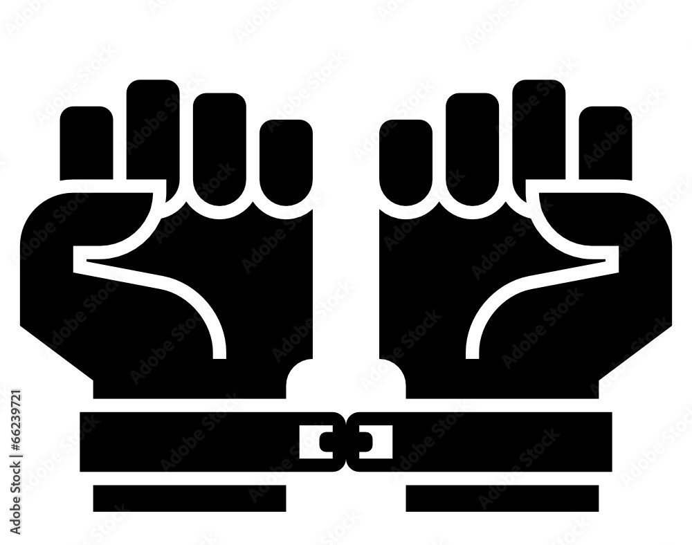 Chained hands vector icon Chained hands vector icon