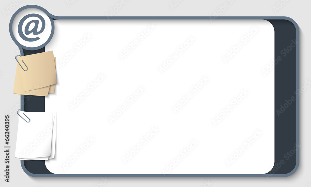 vector text box for any text with two paper clips and email symb vector text box for any text with two paper clips and email symb