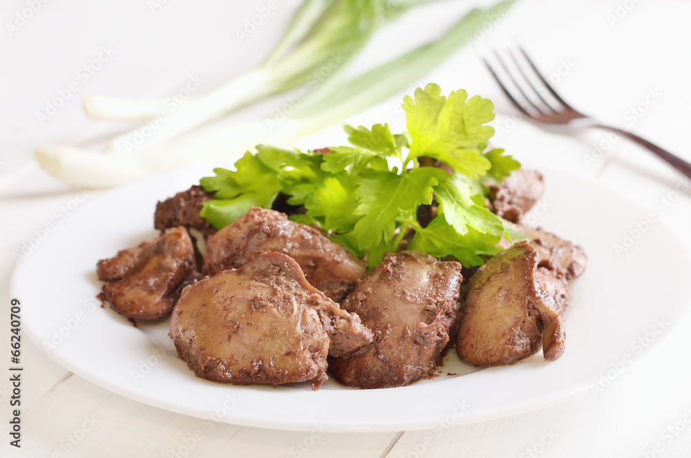 Chicken liver decarated parsley