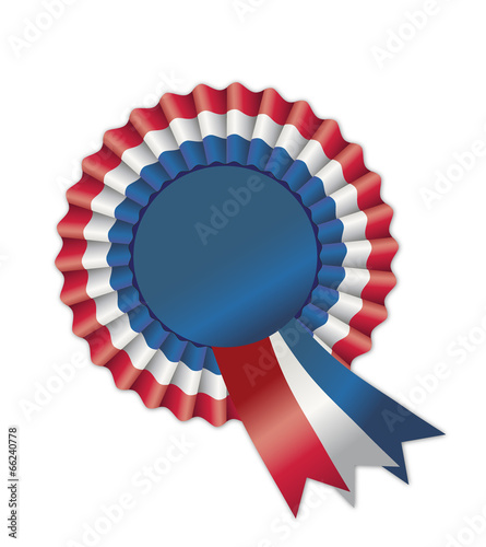 Vector illustration of nice tri-color rosette ribon