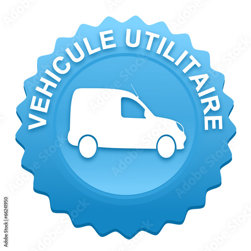 véhicule utilitaire sur bouton web denté bleu