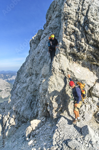 Bergsteiger am Watzmann