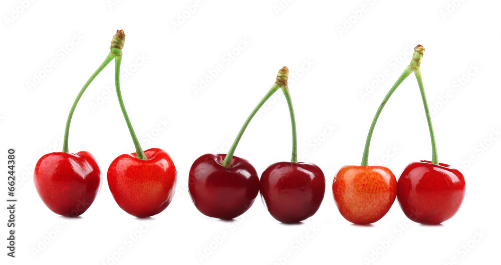 Sweet cherries, isolated on white Sweet cherries, isolated on white