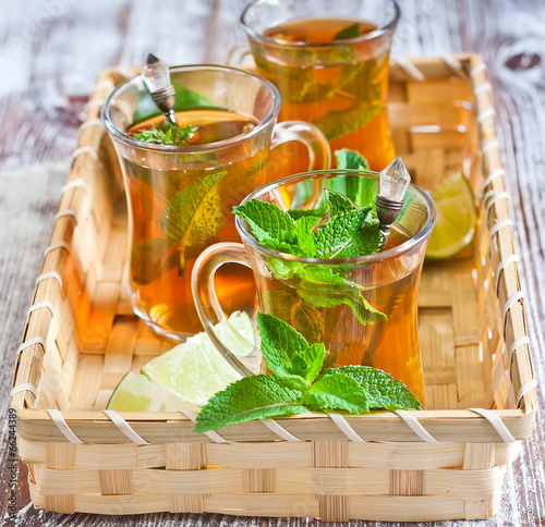 Turlish tea with mint photo